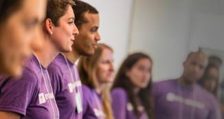 Students sitting in on a class seminar